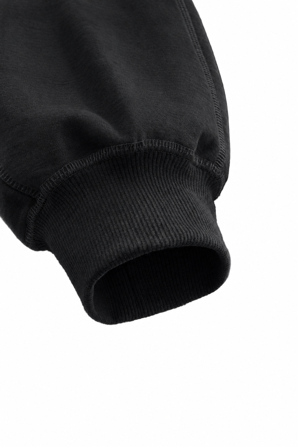 Black Boxy Fleece Zip-Up Hoodie