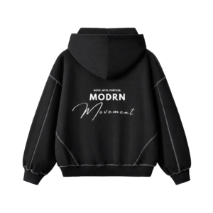 Black Boxy Fleece Zip-Up