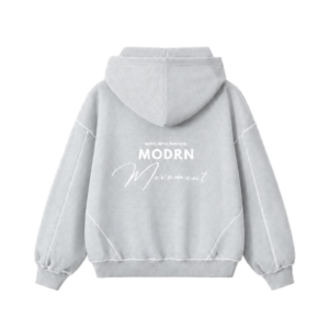 Grey Boxy Fleece Zip-Up